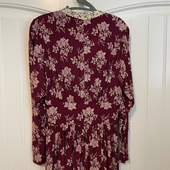 Vintage Westminster Lace burgundy floral prairie style dress size 6 - Picture 8 of 10